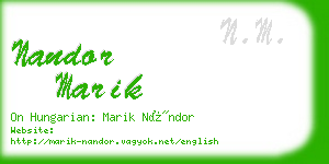 nandor marik business card